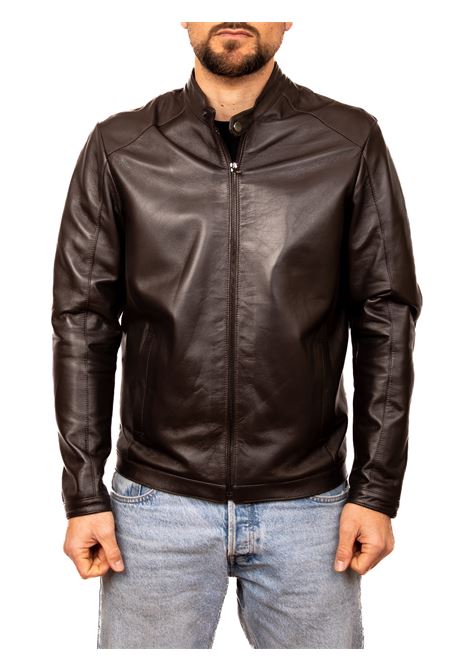 Brown leather jacket PK BY PASKAL | 771NAPPA-MORO